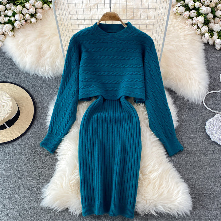 Women's Knit Set with Ribbed Structure Mune Fashion