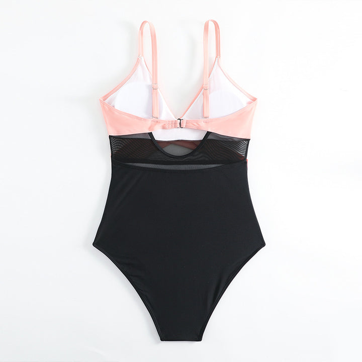 Women's Sporty One-Piece Swimsuit with Crossed Design Mune Fashion