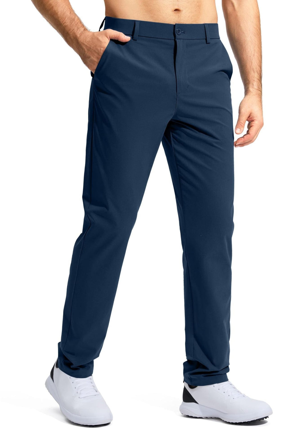Men's elastic golf twill pants with straight cut, wrinkle-free material and concealed zipper pocket Mune Fashion