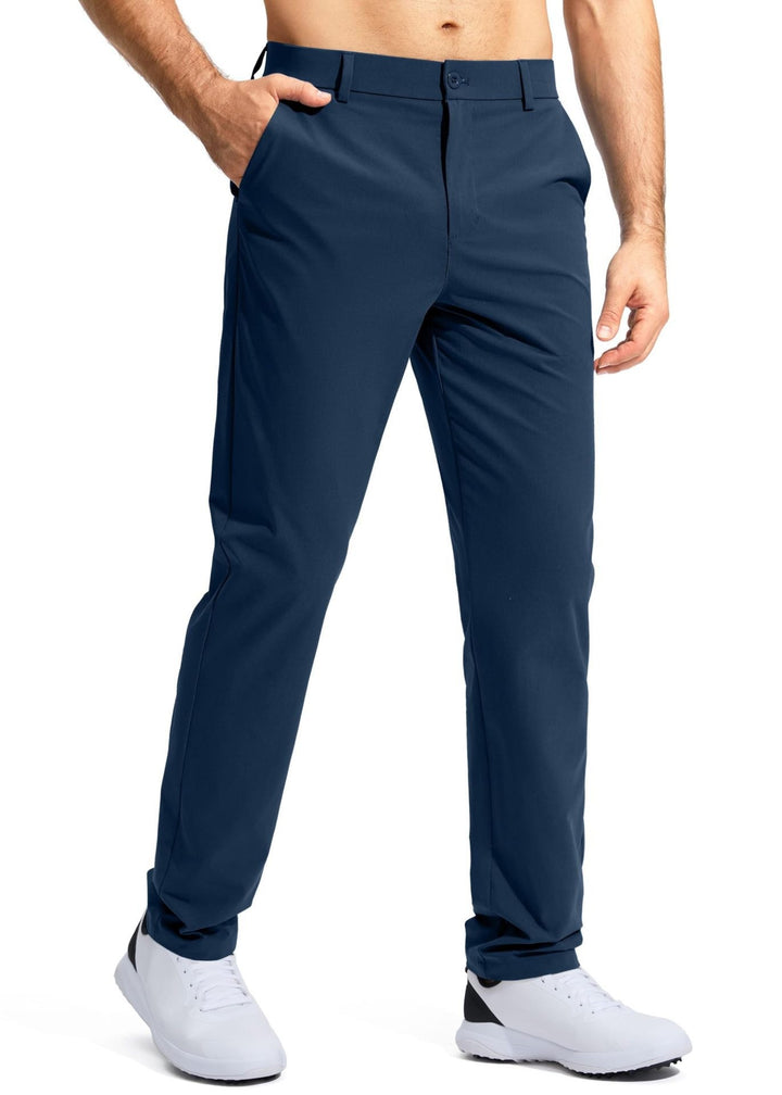 Men's elastic golf twill pants with straight cut, wrinkle-free material and concealed zipper pocket Mune Fashion