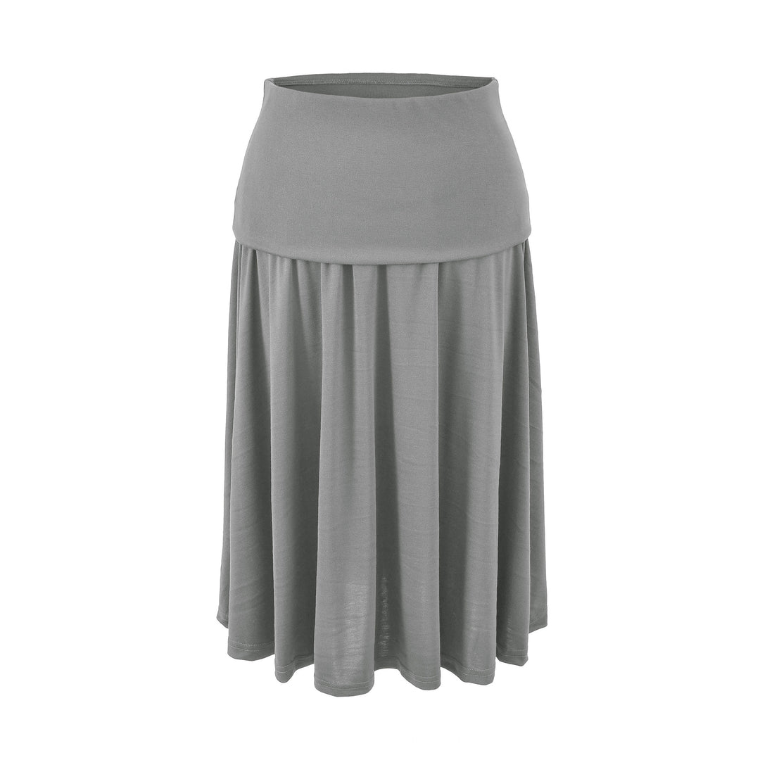 Women Long Jersey Maxi Skirt with Wide Hem and Gently Falling Pleats Mune Fashion