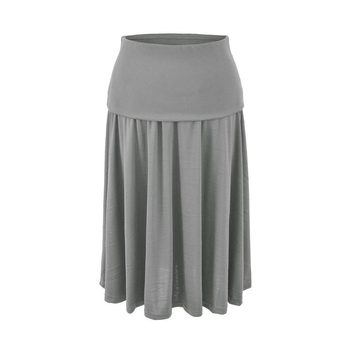 Women Long Jersey Maxi Skirt with Wide Hem and Gently Falling Pleats Mune Fashion