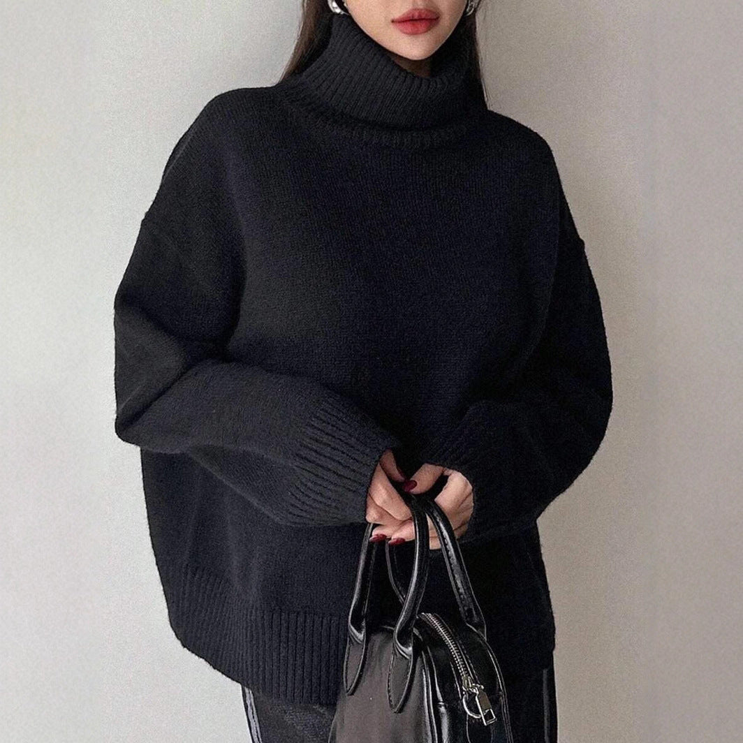 Women's Oversized Turtleneck Sweater Made Of Soft Material Mune
