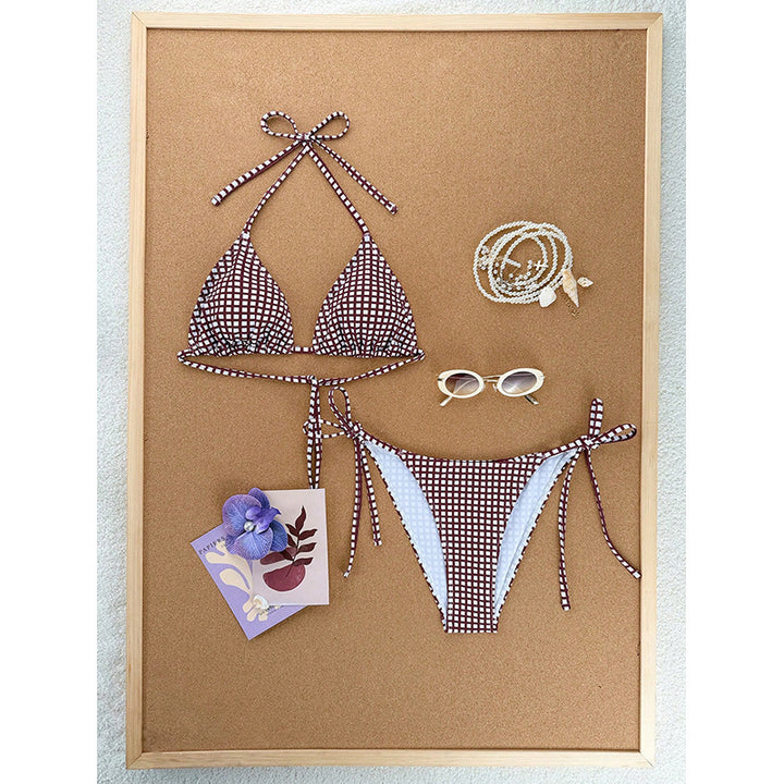 Ladies triangle bikini with trendy leopard pattern Mune Fashion