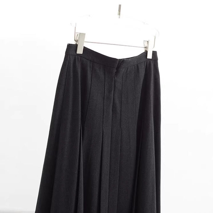 Women Long Pleated Skirt with High Waist Mune Fashion