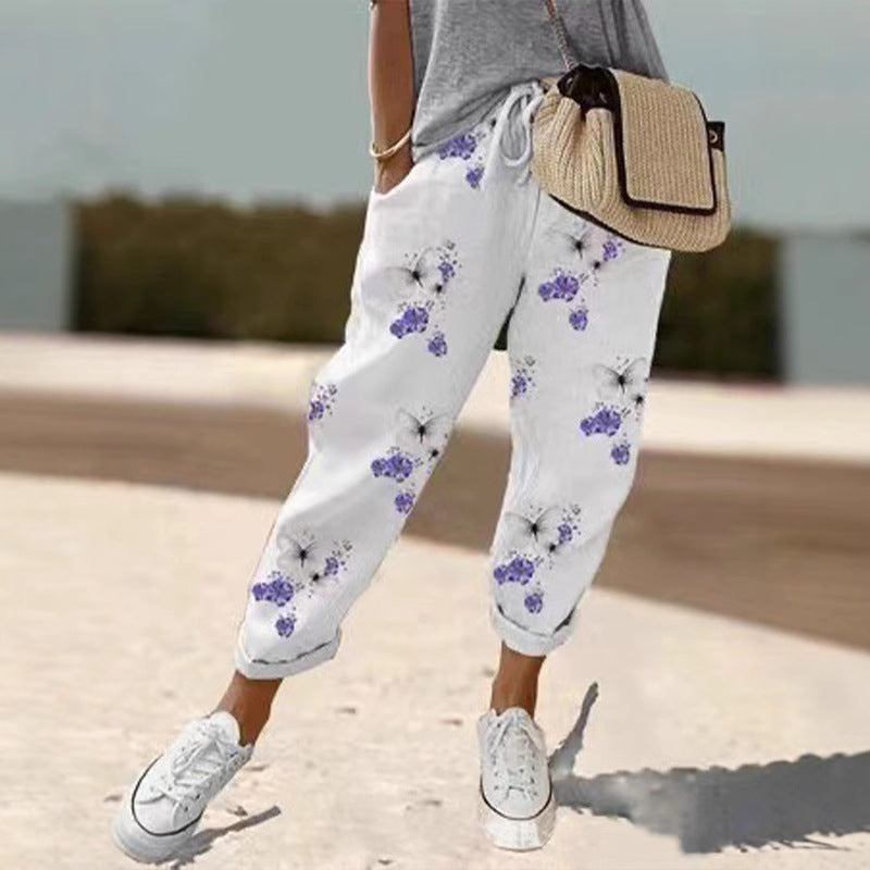 Women's Embroidered Harem Pants with Floral Embroidery Pattern Mune Fashion
