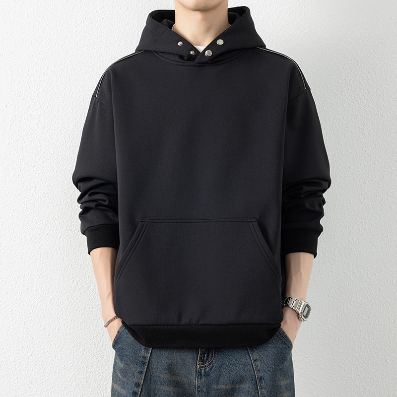 Men's Oversize Hoodie with Kangaroo Pocket & Snap Neck Mune Fashion