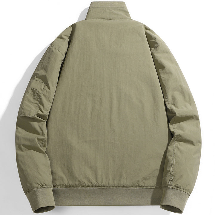 Men's Utility Flight Jacket with Teddy Lining, Stand Collar and Sleeve Pocket Mune Fashion