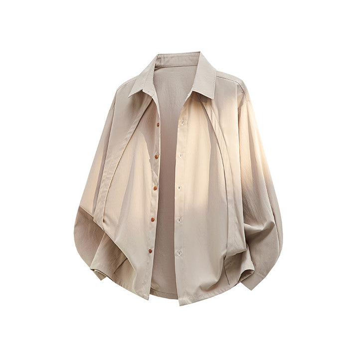 Men's Oversized Shirt Jacket made of lightweight cotton blend with straight cut & button placket Mune Fashion