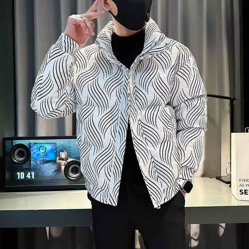 Men's Fashion Quilted Jacket with Wavy Pattern Mune Fashion