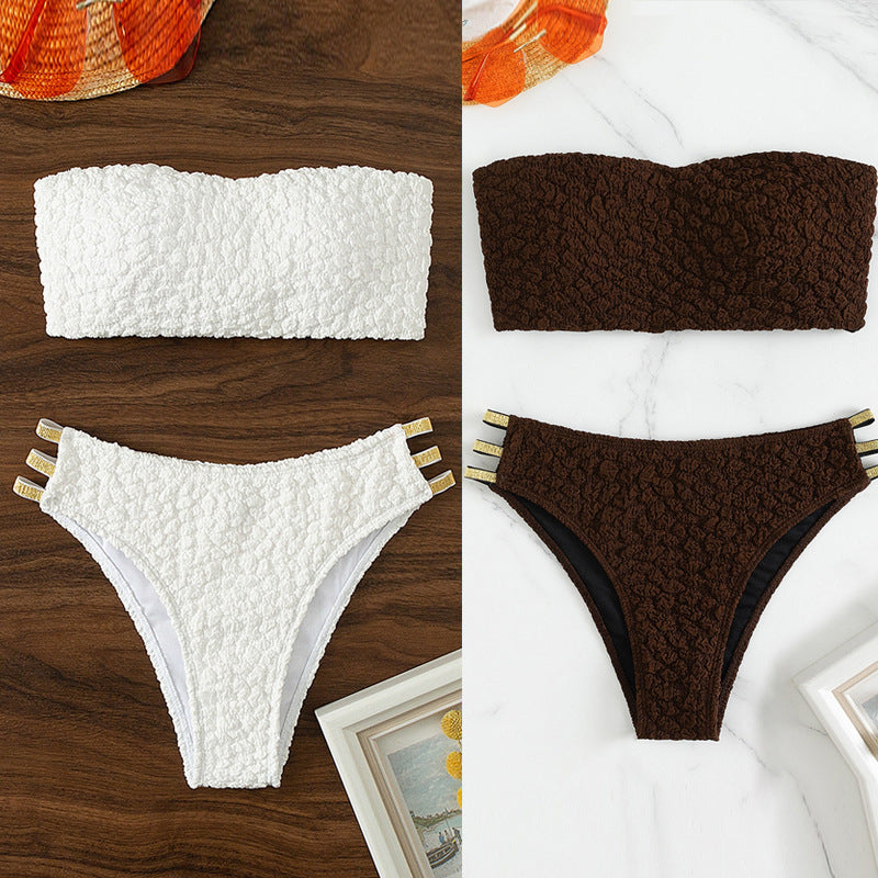 Women's bandeau bikini with structured top and decorative details Mune Fashion