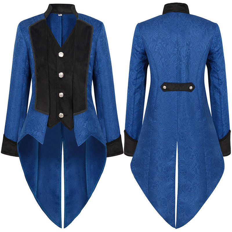 Men's embroidered tailcoat with swallowtail, embroidered lapel and ornamental cuff trim Mune Fashion