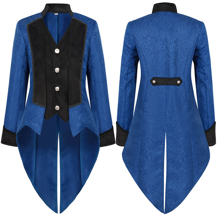 Men's embroidered tailcoat with swallowtail, embroidered lapel and ornamental cuff trim Mune Fashion