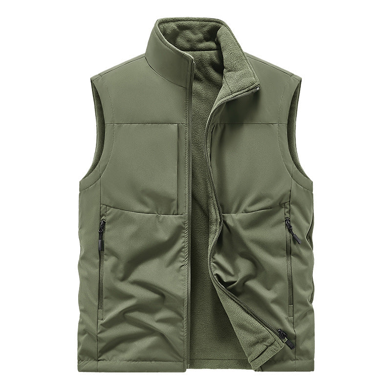Men's lightweight technical outdoor vest with stand-up collar, mesh lining, and zippered pockets Mune Fashion