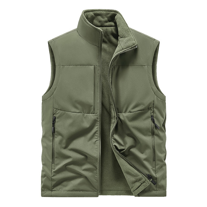 Men's lightweight technical outdoor vest with stand-up collar, mesh lining, and zippered pockets Mune Fashion