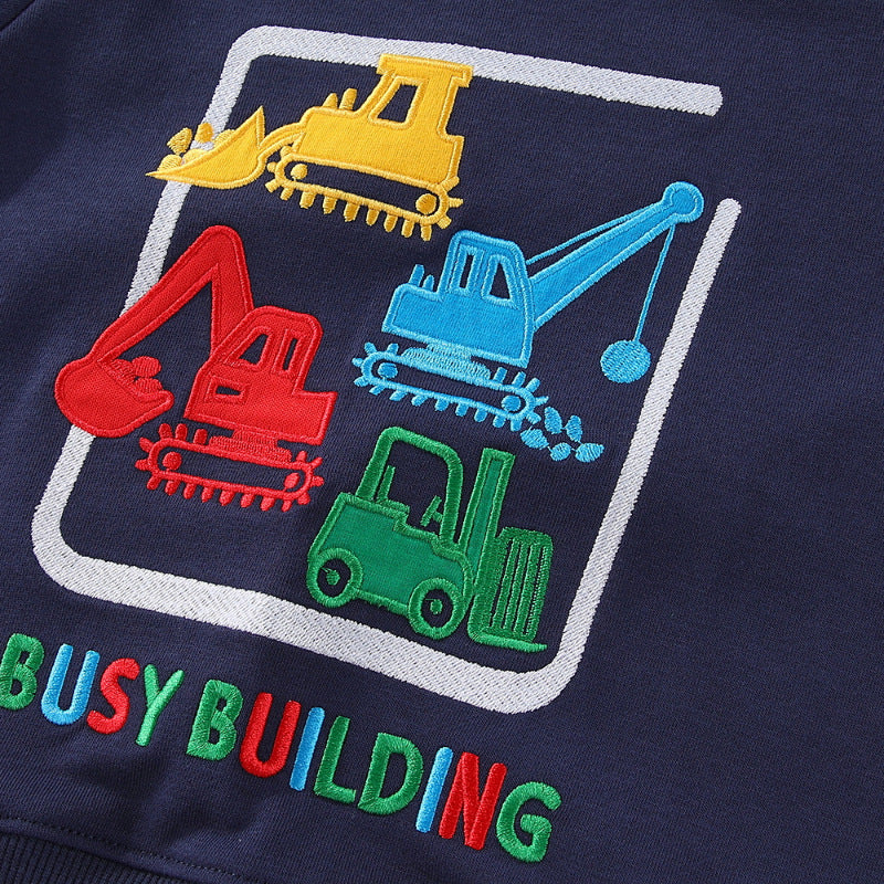 Boys sweatshirt with creative construction vehicle design Mune Fashion