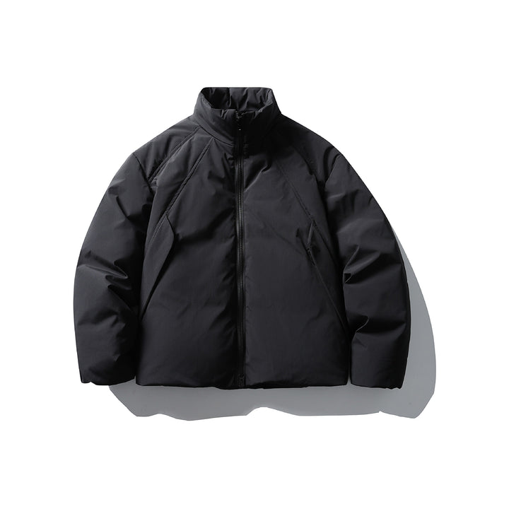 Men's Boxy Thermal Insulation Jacket with High Stand Collar and Minimalist Outer Shell Mune Fashion