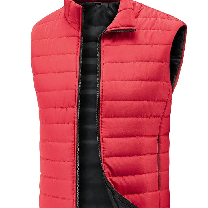 Men's Lightweight Quilted Thermal Vest with Stand-Up Collar and Windproof Insulation Mune Fashion