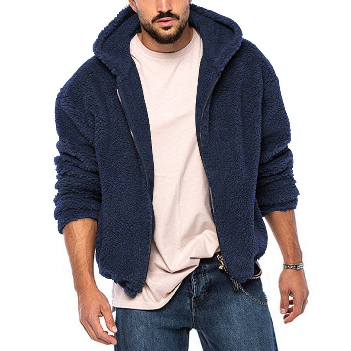 Men's Padded Fleece Hoodie with Teddy Finish, Zipper and Side Pockets Mune Fashion