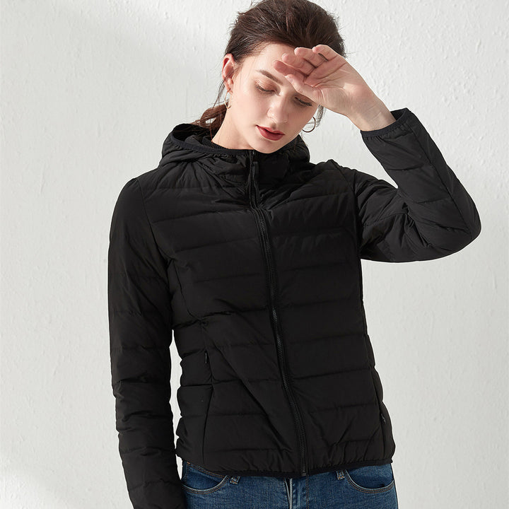 Women's Tailored Ultralight Padded Jacket with Stand-Up Collar and Slim Silhouette Mune Fashion