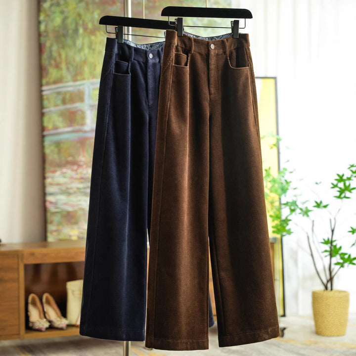 Women's Stylish Wide-Cut Cord Trousers Mune Fashion