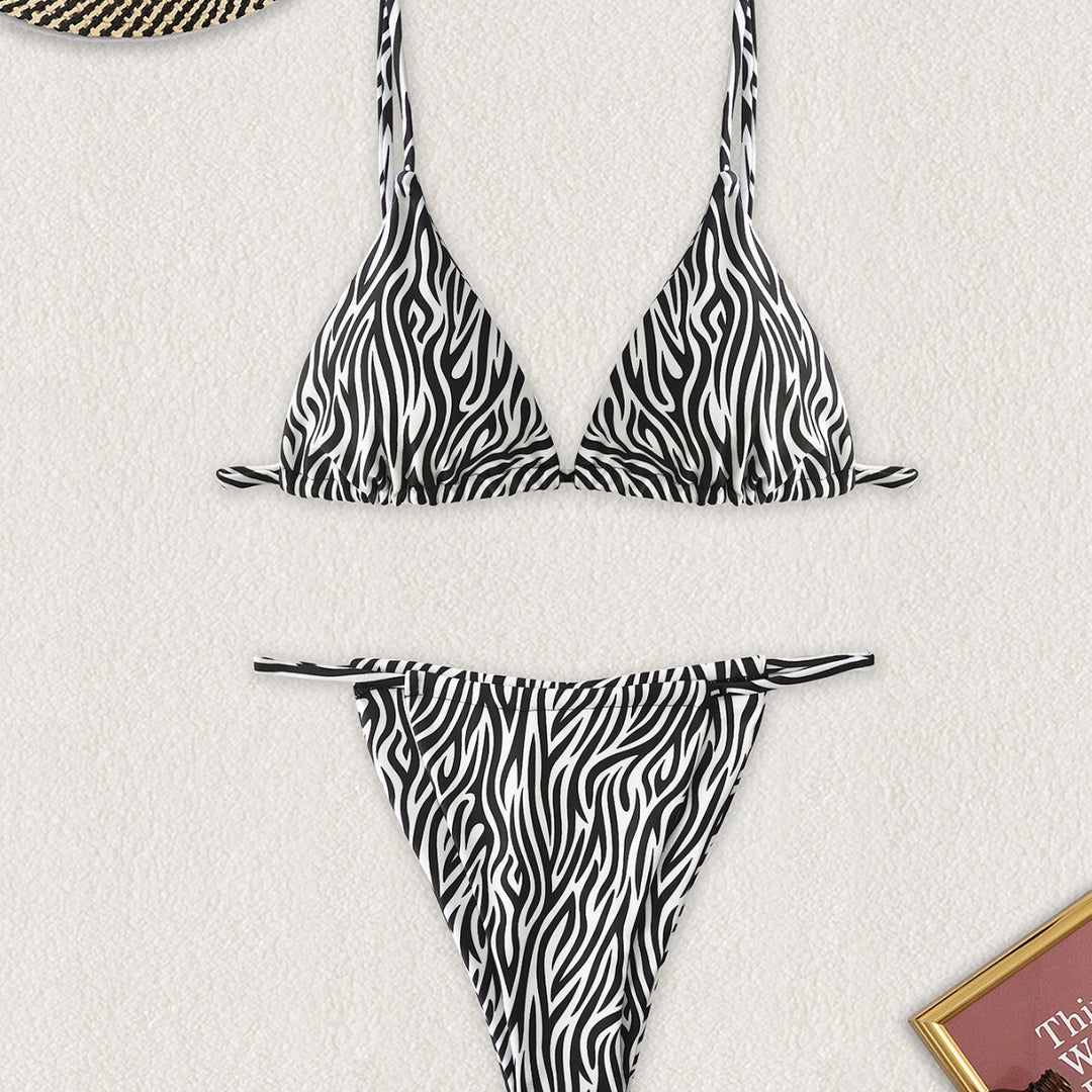 Women's triangle bikini with exciting zebra design and adjustable straps Mune Fashion
