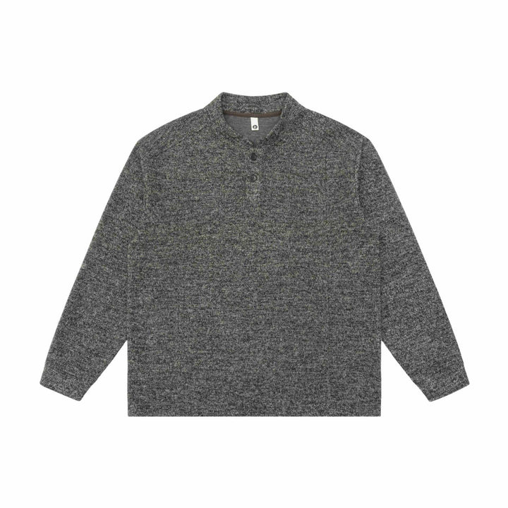 Unisex fine-knit Henley pullover with turtleneck and raglan sleeves Mune Fashion
