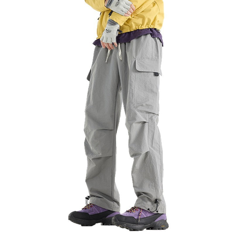 Men's Lightweight Technical Cargo Trekking Pants with Drawstring Waist, Utility Pockets and Adjustable Leg Openings Mune Fashion