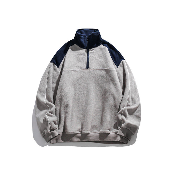 Unisex Oversize-Fleece-Halfzip-Pullover with high collar and raglan sleeves Mune Fashion