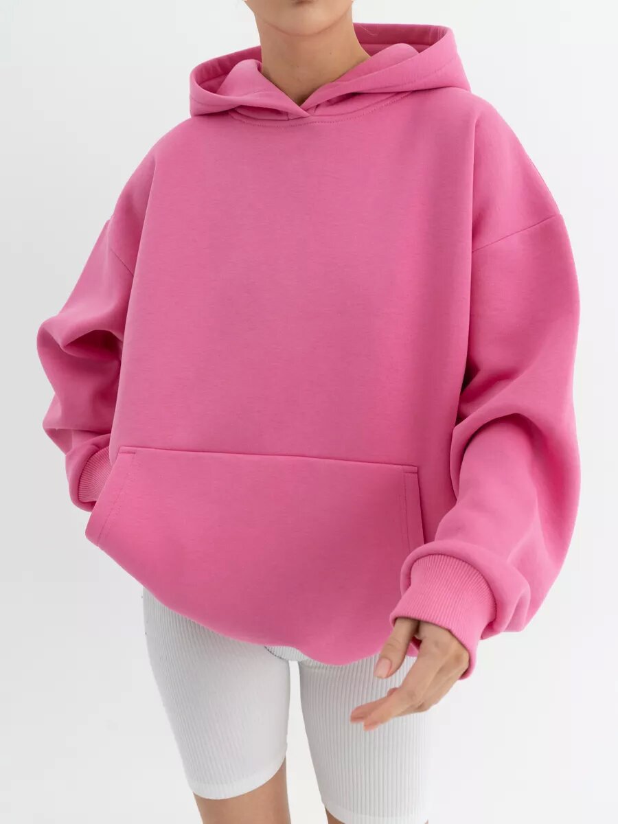 Women's oversized hoodie with kangaroo pocket and dropped-shoulder cut Mune Fashion