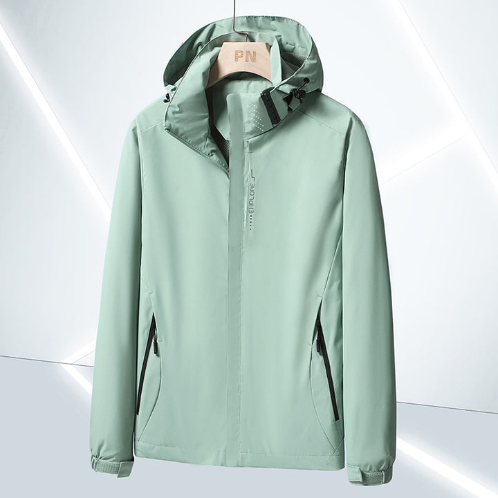 Men's Lightweight Softshell Functional Jacket with Breathable Mesh Lining and Adjustable Hood Mune Fashion