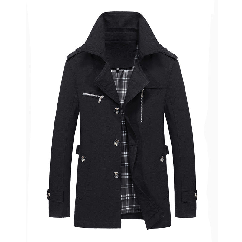 Men's short coat in urban pilot style with checked inner lining Mune Fashion