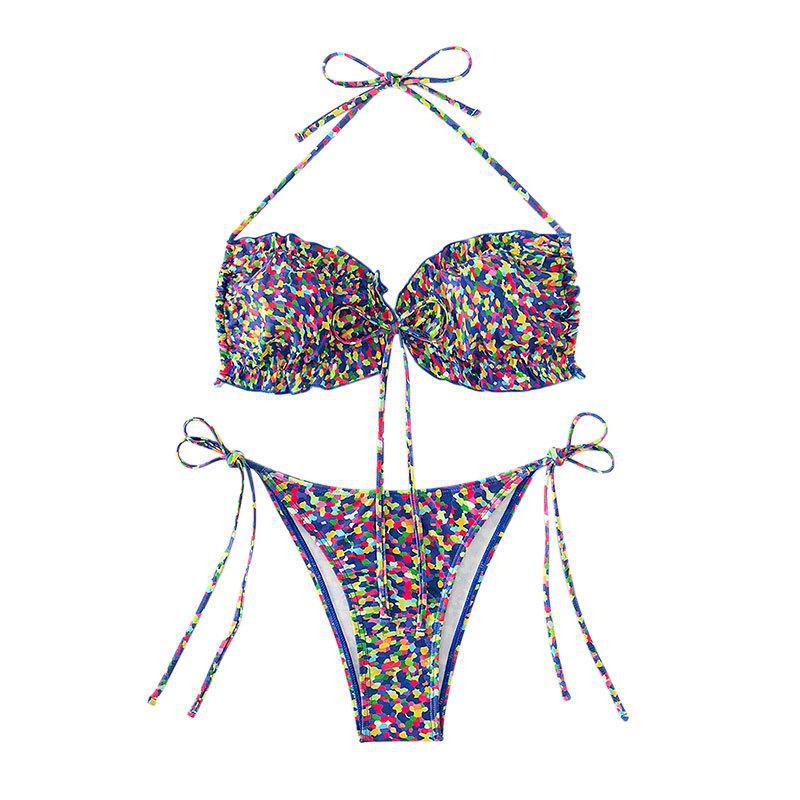 Ladies Push-Up Bikini with adjustable straps and colorful pattern Mune Fashion