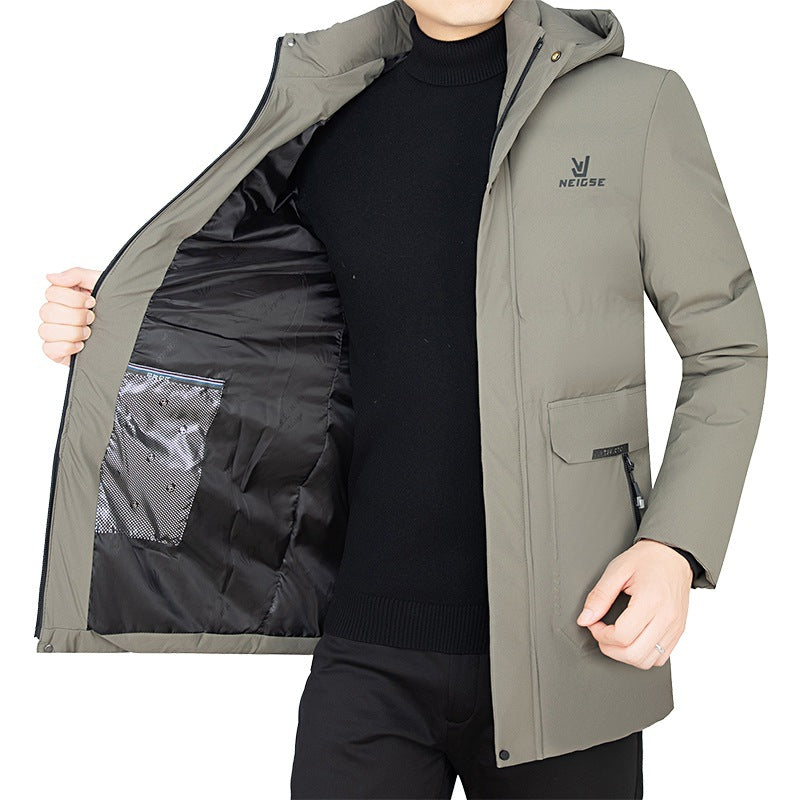 Men's Thermo Winter Short Coat with Luxurious Faux Fur Lining and Stand Collar Mune Fashion