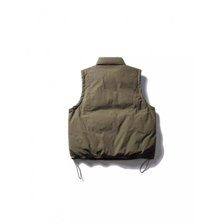 Ladies Lightly Padded Sleeveless Stand Collar Vest with Drawstring Hem Mune Fashion