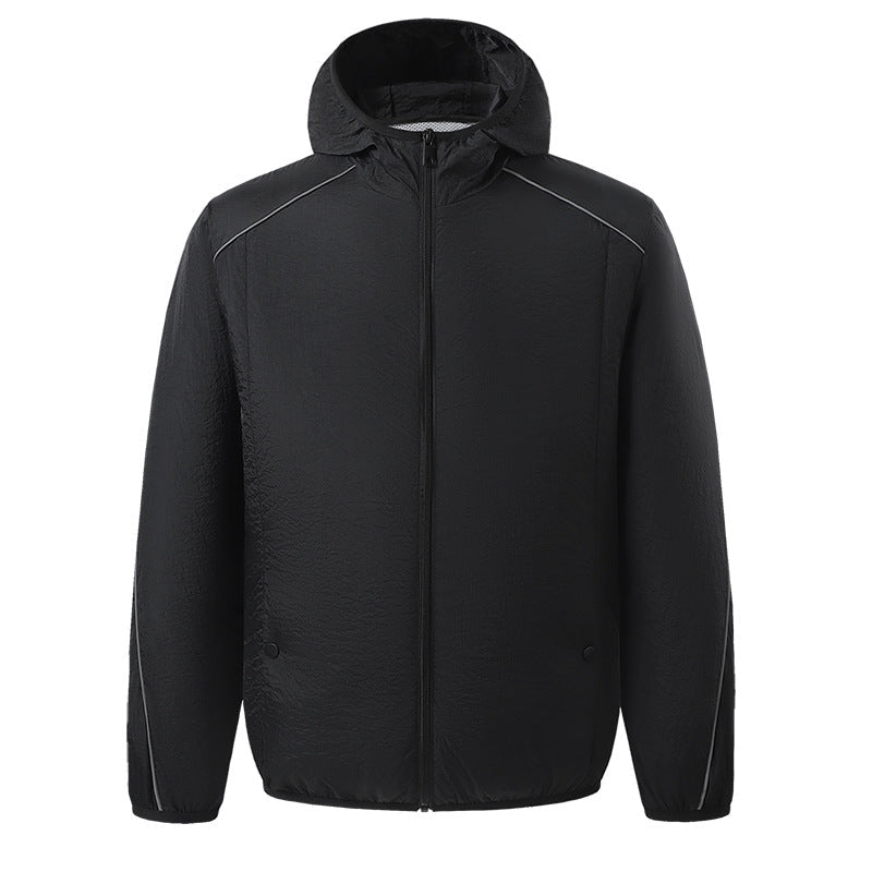 Men's nano lightweight waterproof hooded jacket windproof with reflective details Mune Fashion