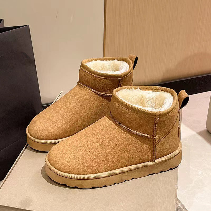 Women Lined Short-Ankle Boots made of Velour Imitation with Teddy Lining and Cushioning Platform Sole Mune Fashion