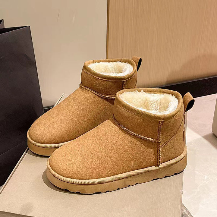 Women Lined Short-Ankle Boots made of Velour Imitation with Teddy Lining and Cushioning Platform Sole Mune Fashion