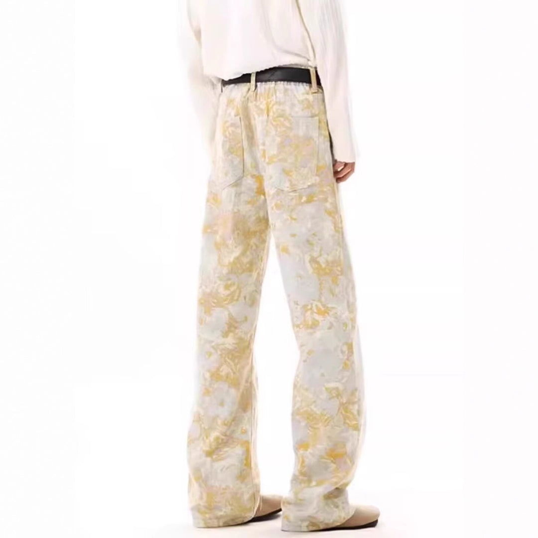 Women's Elegant and Comfortable Floral Print Wide-Leg Pants Mune Fashion