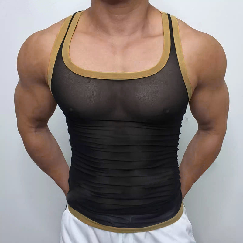 Men's ringer top made of fine cotton elastane with contrasting piping and slim fit Mune Fashion