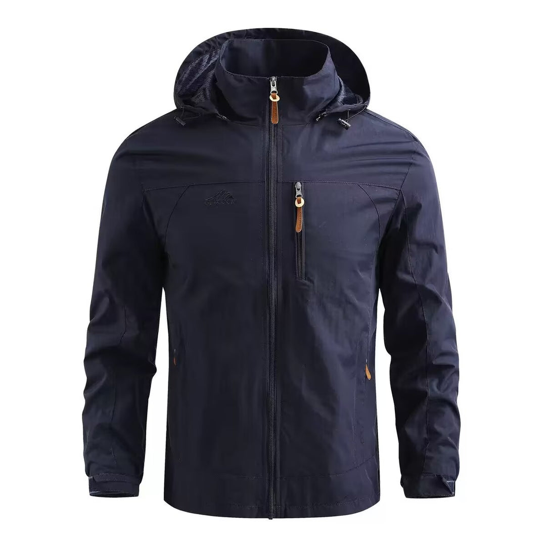 Men's Lightweight Waterproof Rain Jacket with Hood and Chest Zip Mune Fashion