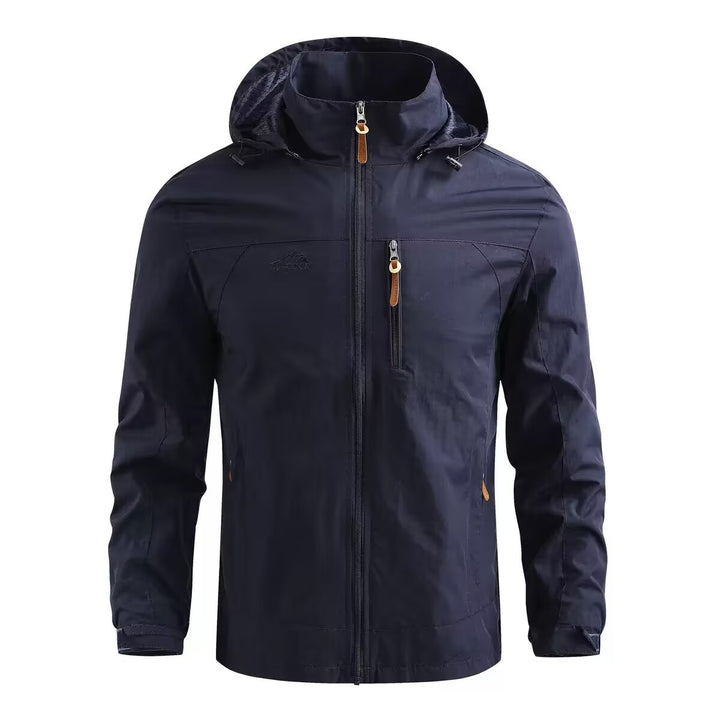Men's Lightweight Waterproof Rain Jacket with Hood and Chest Zip Mune Fashion