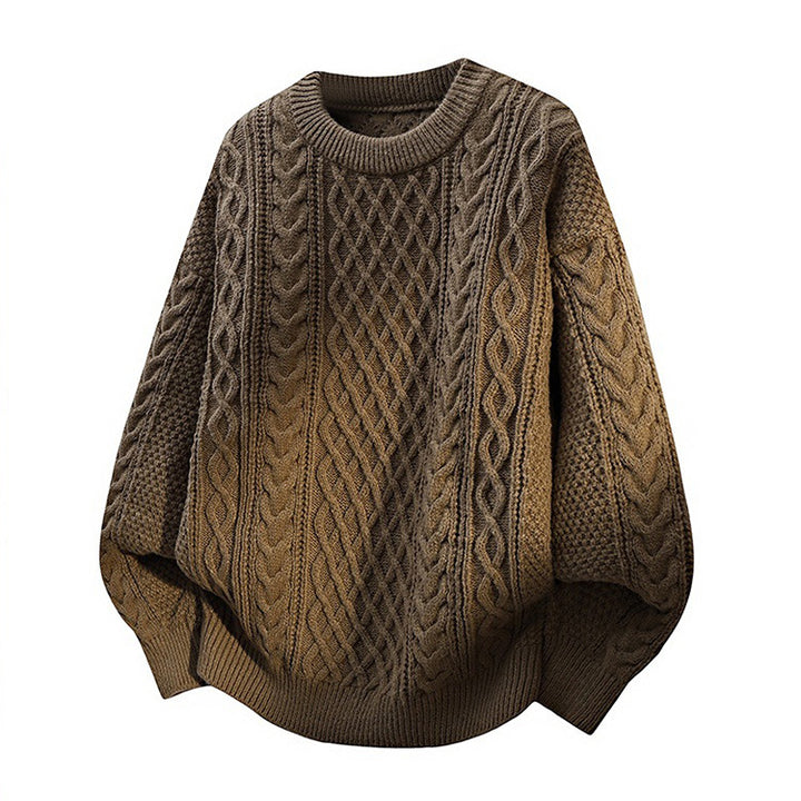 Women chunky knit sweater with cable pattern Mune Fashion