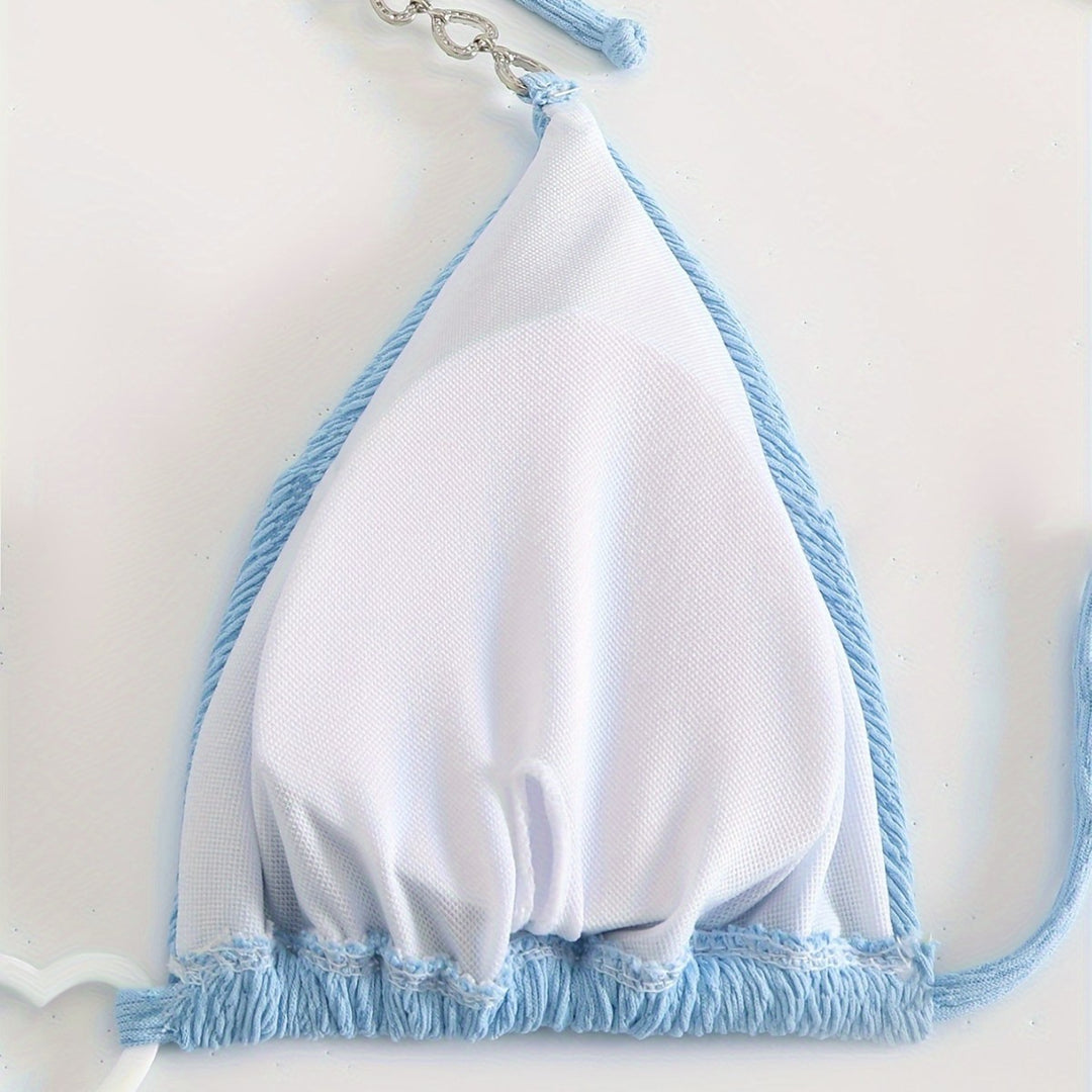 Ladies Triangle Bikini with sophisticated chain accents Mune Fashion