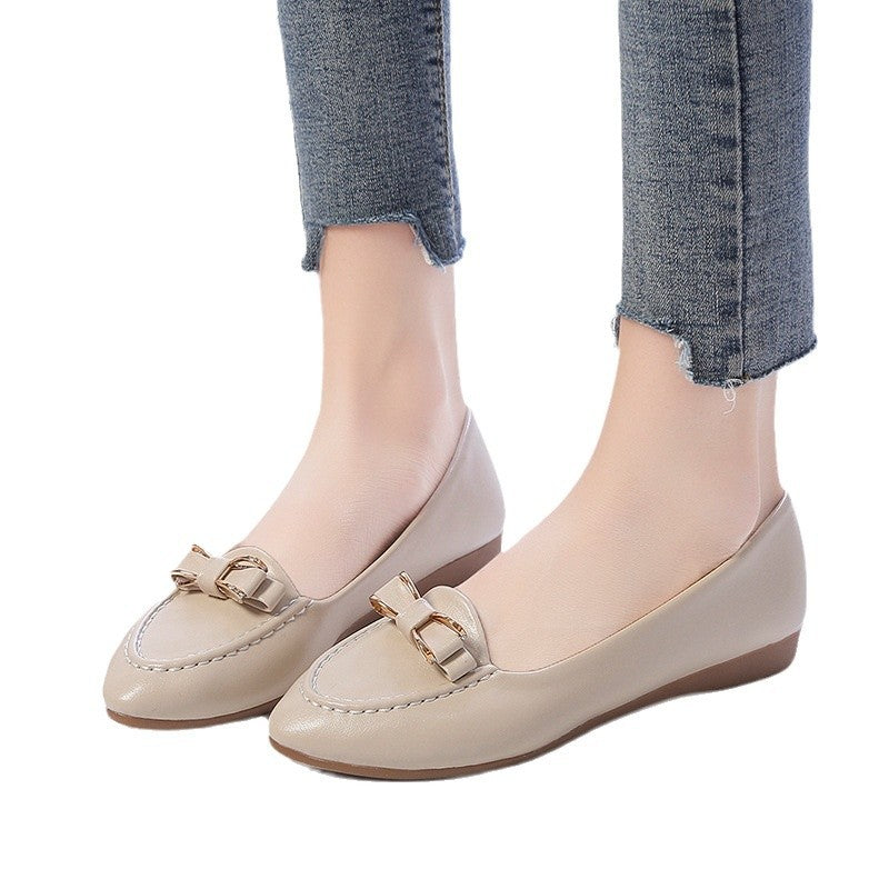 Women nan moccasin-loafer with padded comfort footbed and delicate bow applique Mune Fashion