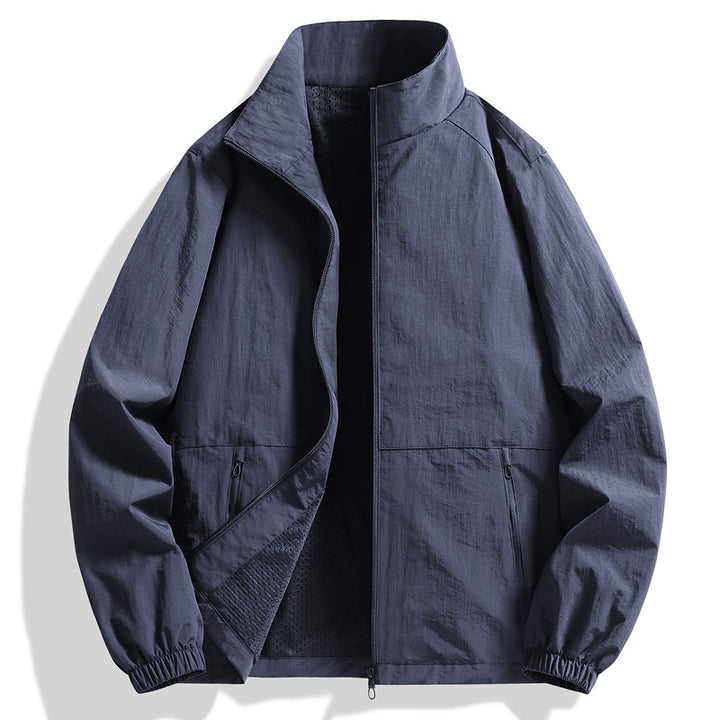 Men's lightweight breathable windbreaker with stand-up collar and perforated lining Mune Fashion