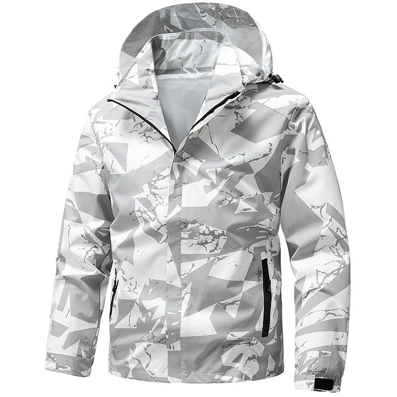 Men's nano wind and waterproof camo rain jacket with welded seams and mesh inner lining Mune Fashion