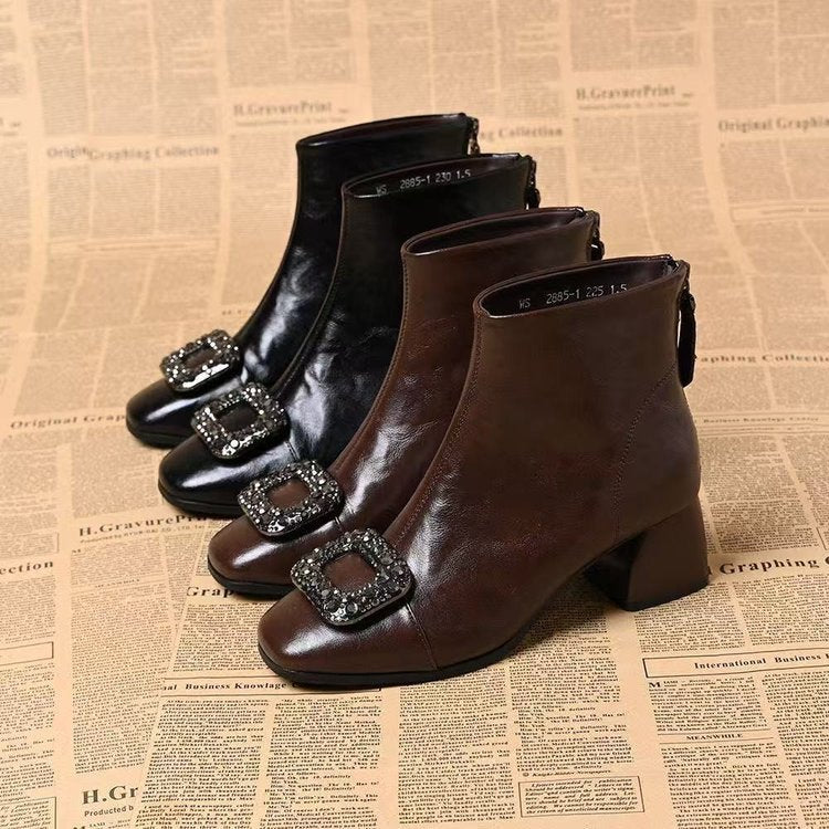Women Elegant Ankle Boots with Glitter Applications Mune Fashion