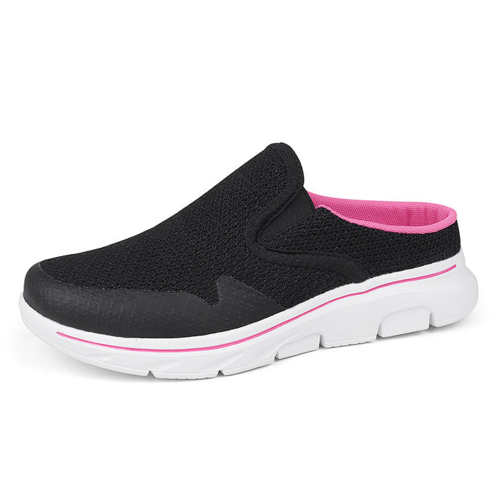 Women's open heel slipper with seamless mesh fabric, padded comfort insole, and shock-absorbing lightweight sole Mune Fashion