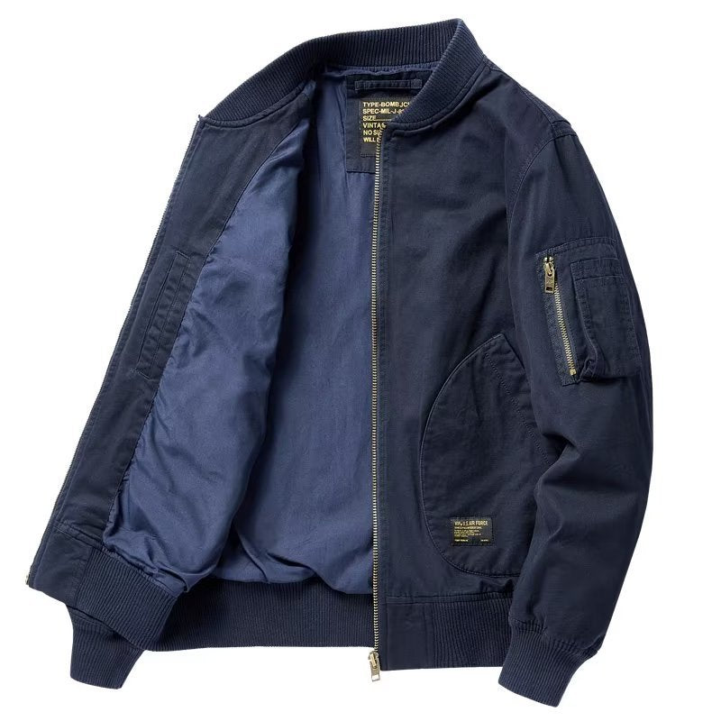Men's bomber jacket in utility style with sleeve pocket and ribbed cuffs Mune Fashion